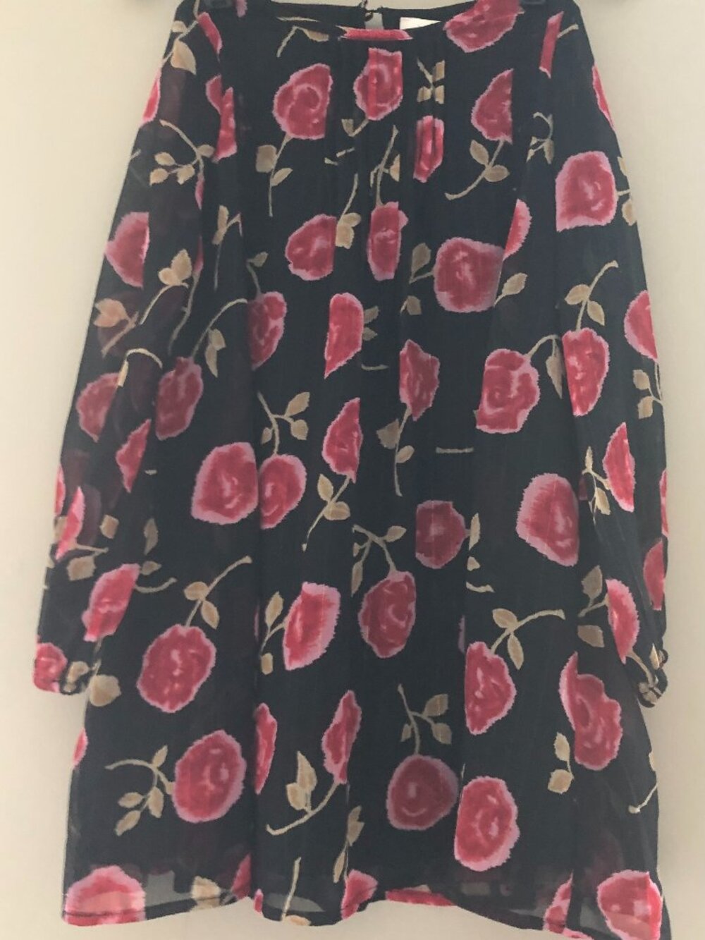 Kate Spade Girls Flowers Lining Dress Black & Pink Size 122 sm. US 7 years